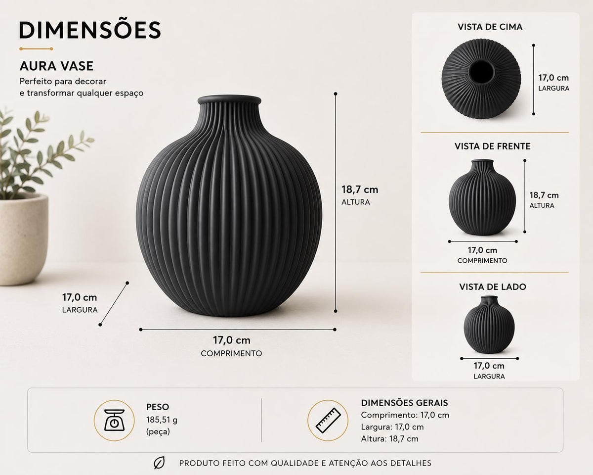 Vaso canelado AUREA, foto 2 de 2