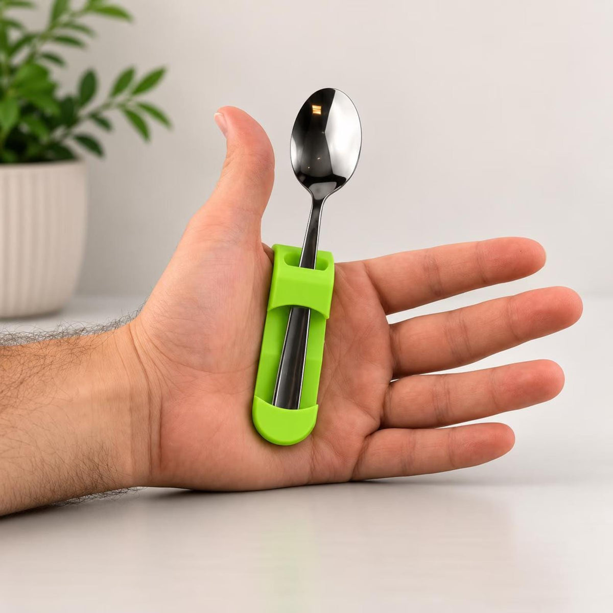 ELO | Suporte Adaptado para Talheres | Ajuda para Segurar Garfo e Colher | Acessibilidade para Mãos com Mobilidade Reduzida | ALYQO