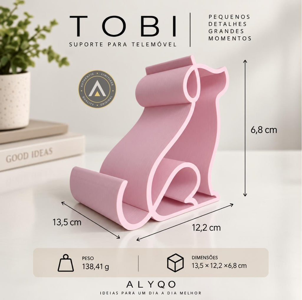 TOBI | Suporte para Telemóvel em Forma de Cão | Suporte para Smartphone | Decoração para Secretária | Presente para Amantes de Cães | ALYQO