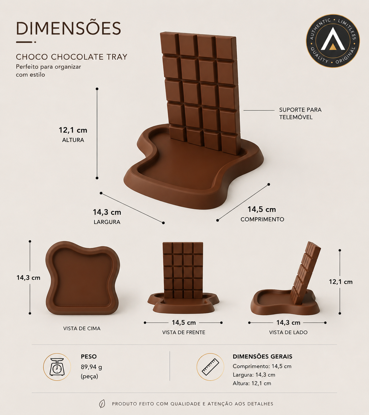 Bandeja com suporte para telemóvel CHOCO, foto 5 de 5