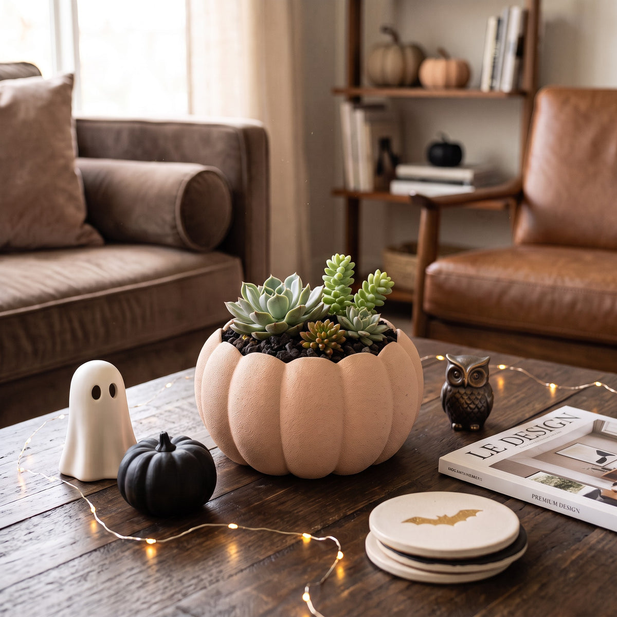 PUMI | Vaso em Forma de Abóbora | Vaso Decorativo para Plantas e Suculentas | Decoração de Outono e Halloween | ALYQO