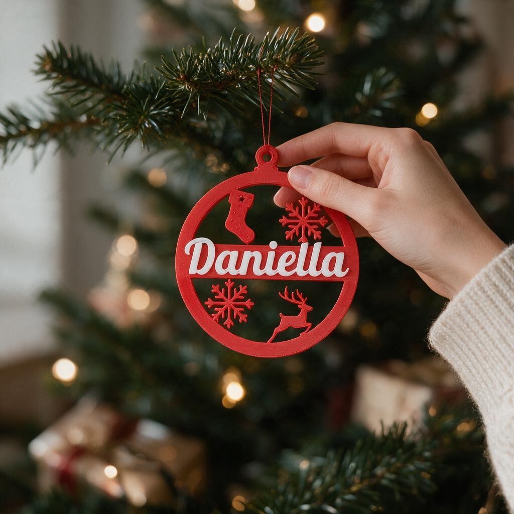 NAT · Enfeite de Natal personalizado