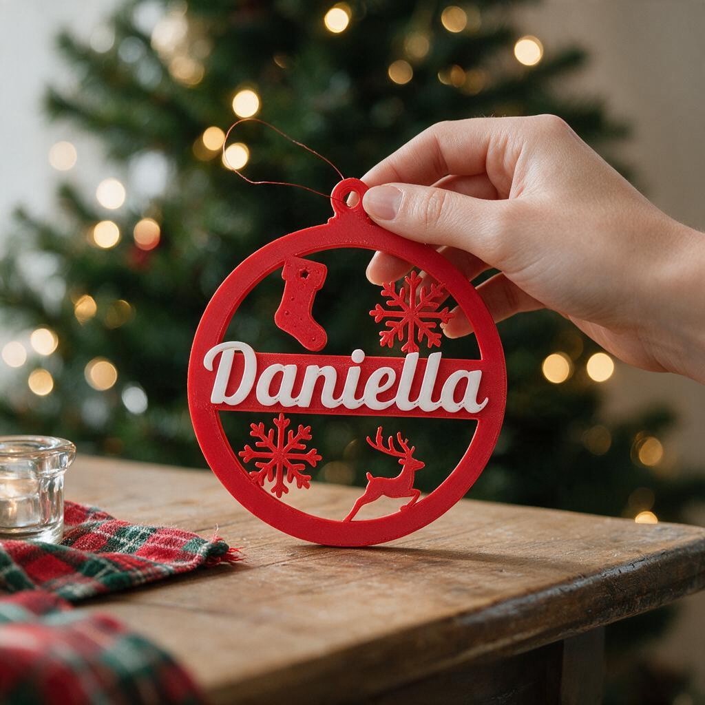 NAT · Enfeite de Natal personalizado