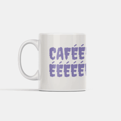 Ilustração divertida de um zombie a gritar “CAFÉÉÉÉÉ”