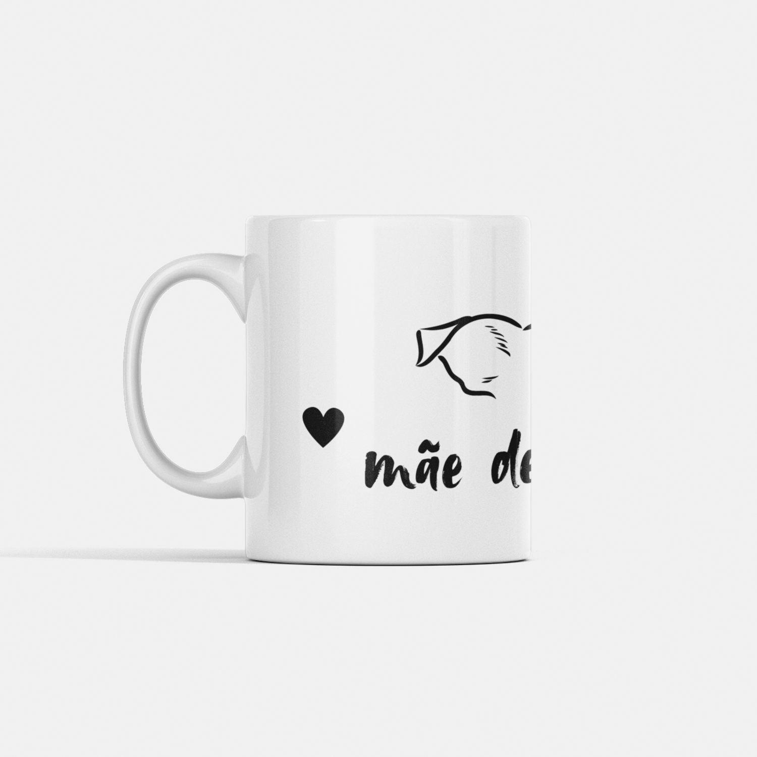 mae de cao ilustração minimalista de orelhas de cão com a frase mãe de cão